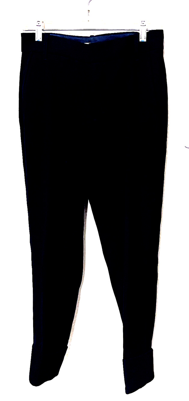 Vince Black dress pants women's sz 2‎ cropped cuffed office career XS TINY FLAW
